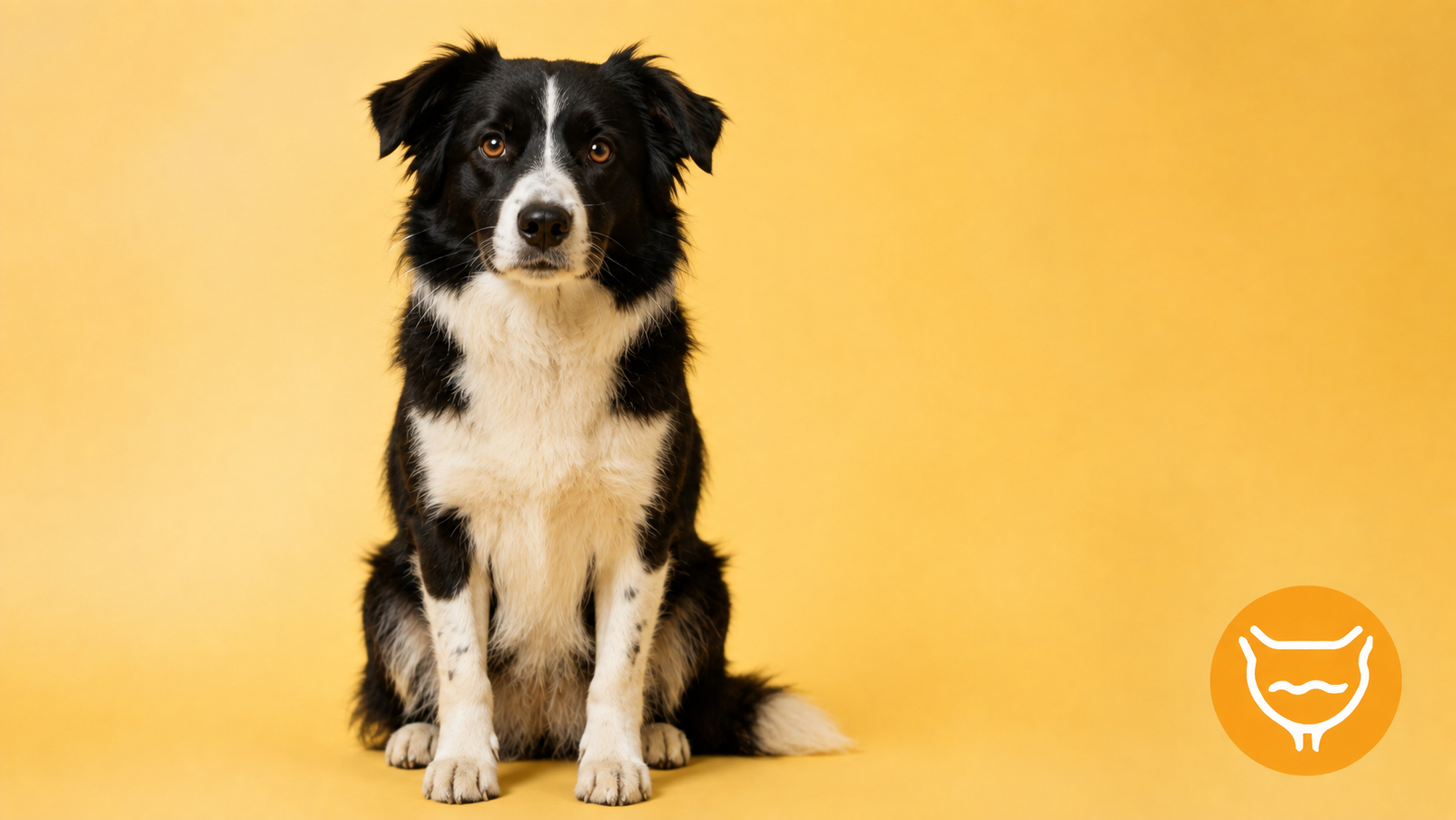 Dog with urinary health icon for a holistic guide to canine UTIs, bladder problems and urinary care.