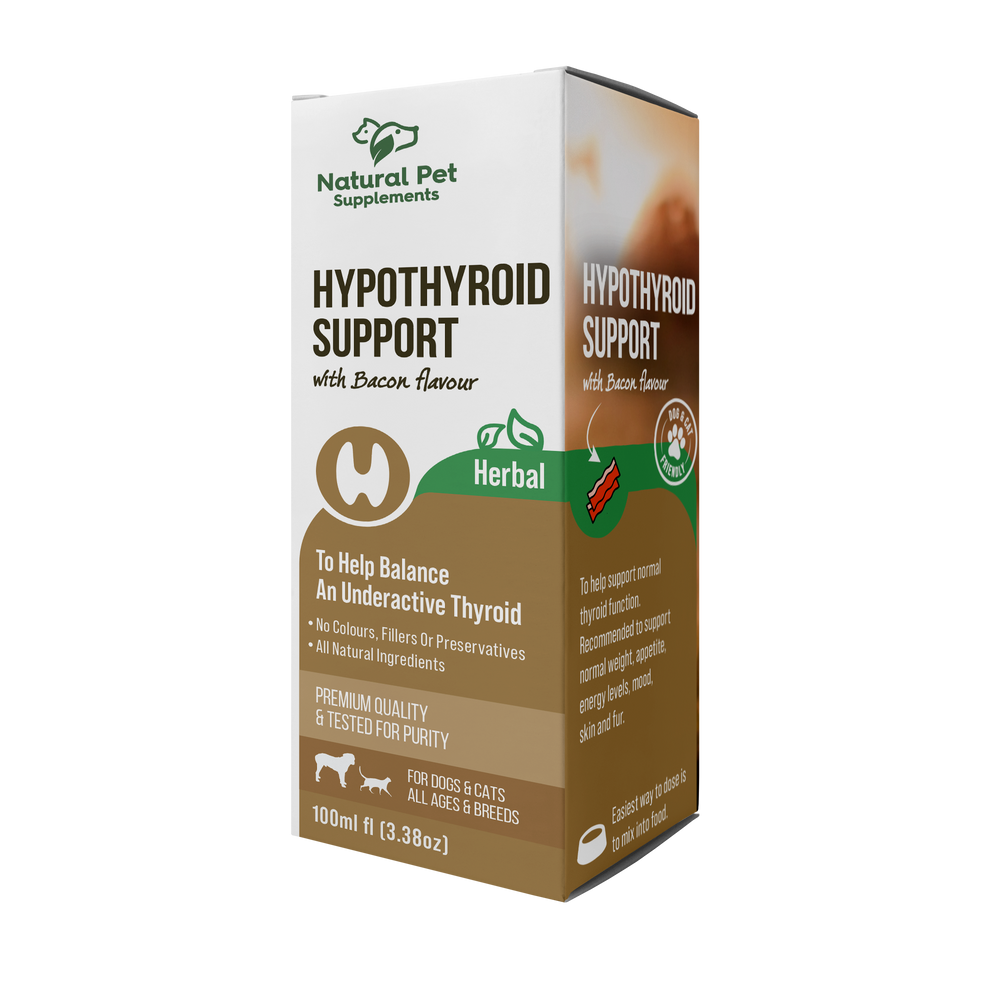 Natural Pet Supplements Hypothyroid Support herbal tincture for dogs with an underactive thyroid