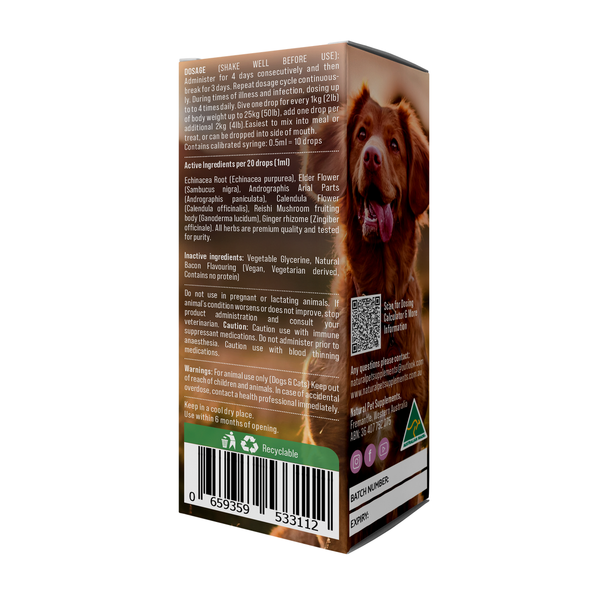 Immune Support Herbal for Dogs and Cats 100ml | Natural Pet Supplements ... - Natural Anti-Inflammatory Supplements For Dogs