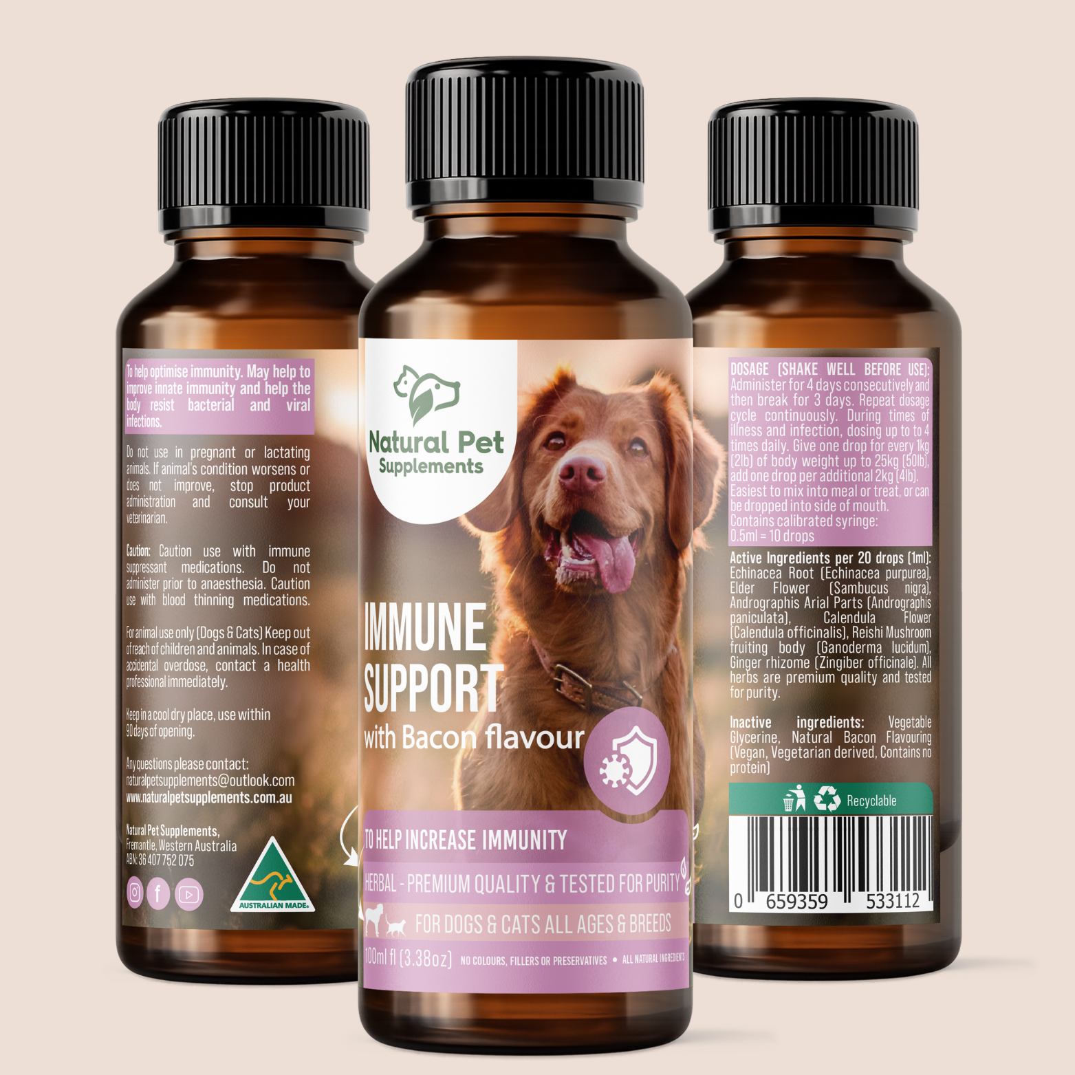 Immune Support Herbal Tincture for Dogs 100ml