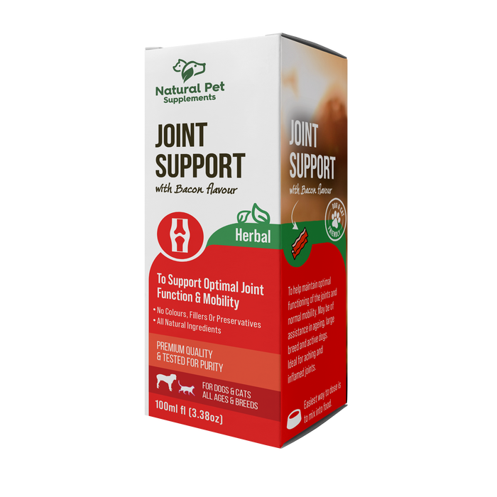 Front of Joint Support herbal supplement box for dogs and cats