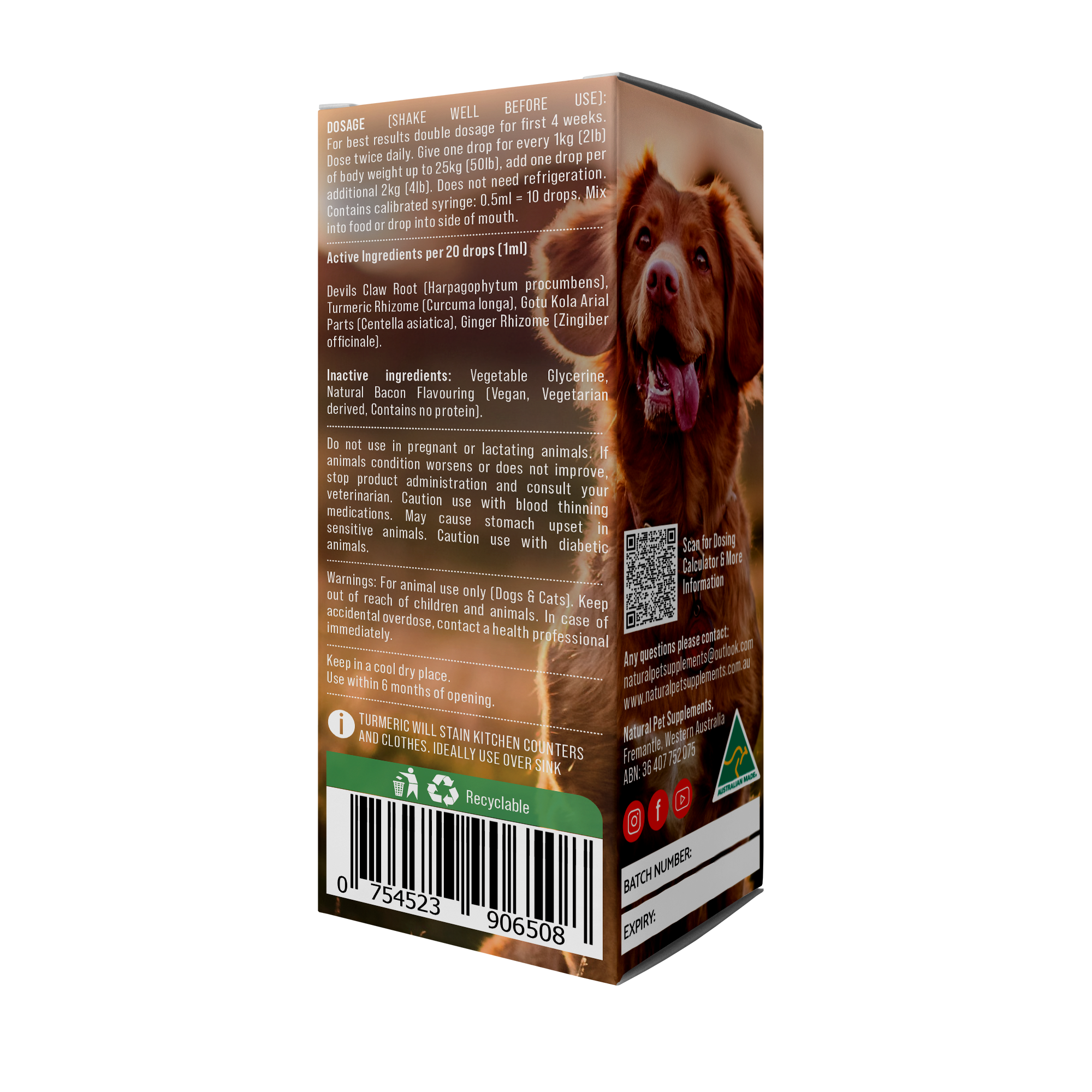 Joint Support Herbal Tincture for Dogs and Cats 100ml-Natural Pet Supplements Australia