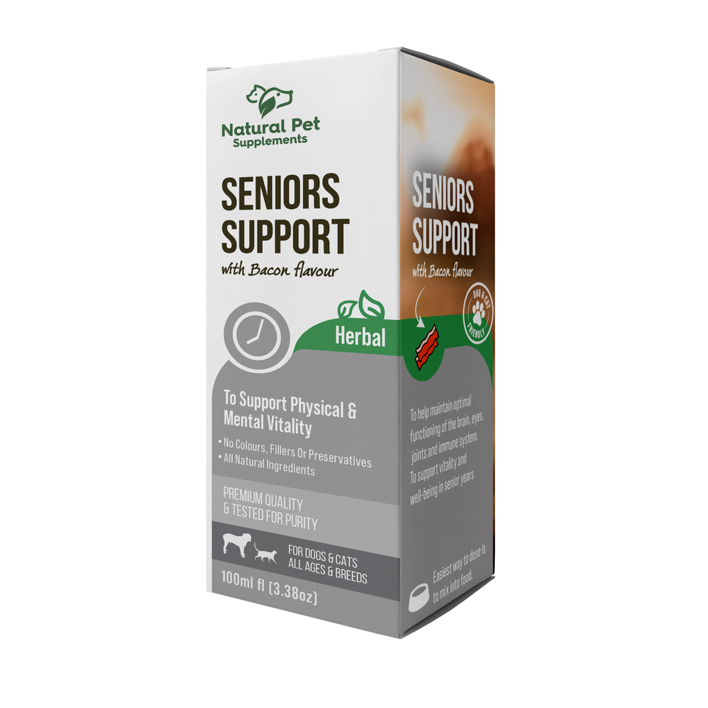 Natural Pet Supplements Seniors Support herbal tincture for older dogs and cats