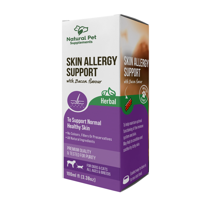 Natural Pet Supplements Skin Allergy Support herbal tincture for dogs