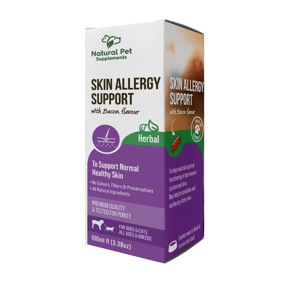 Natural Pet Supplements Skin allergy support 100ml box