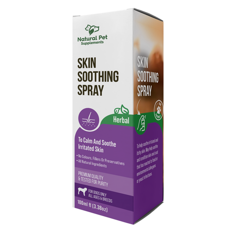 Front of Natural Pet Supplements Skin Soothing Spray for dogs with minor skin irritation