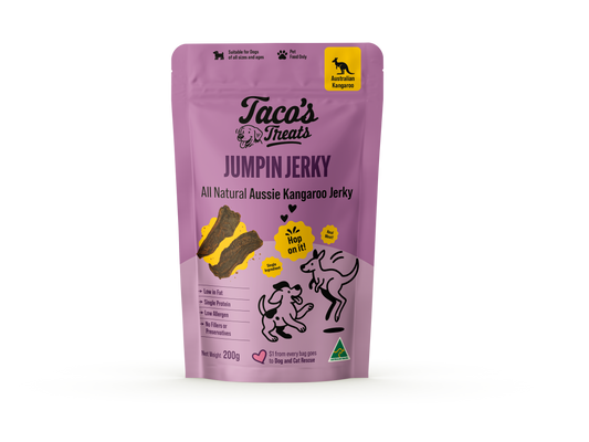 Taco's Treats - Aussie Jumpin Jerky - All Natural Kangaroo Jerky 200g