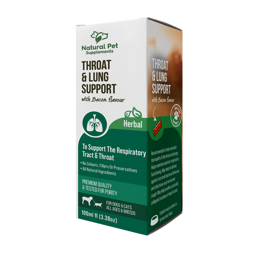 Natural Pet Supplements throat and lung support for dogs and cats box 100ml