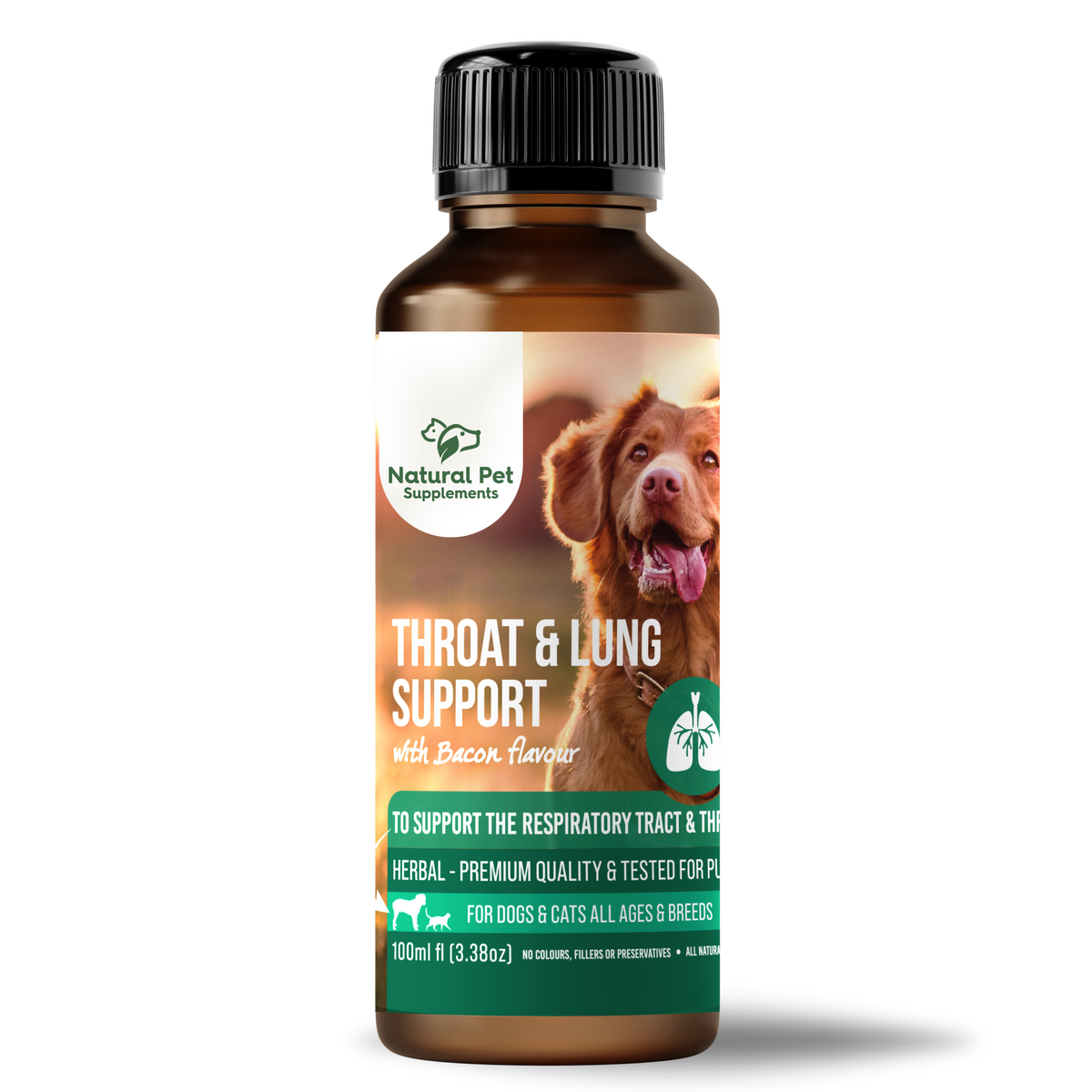Natural Pet Supplements Throat and Lung Support for dogs and cats