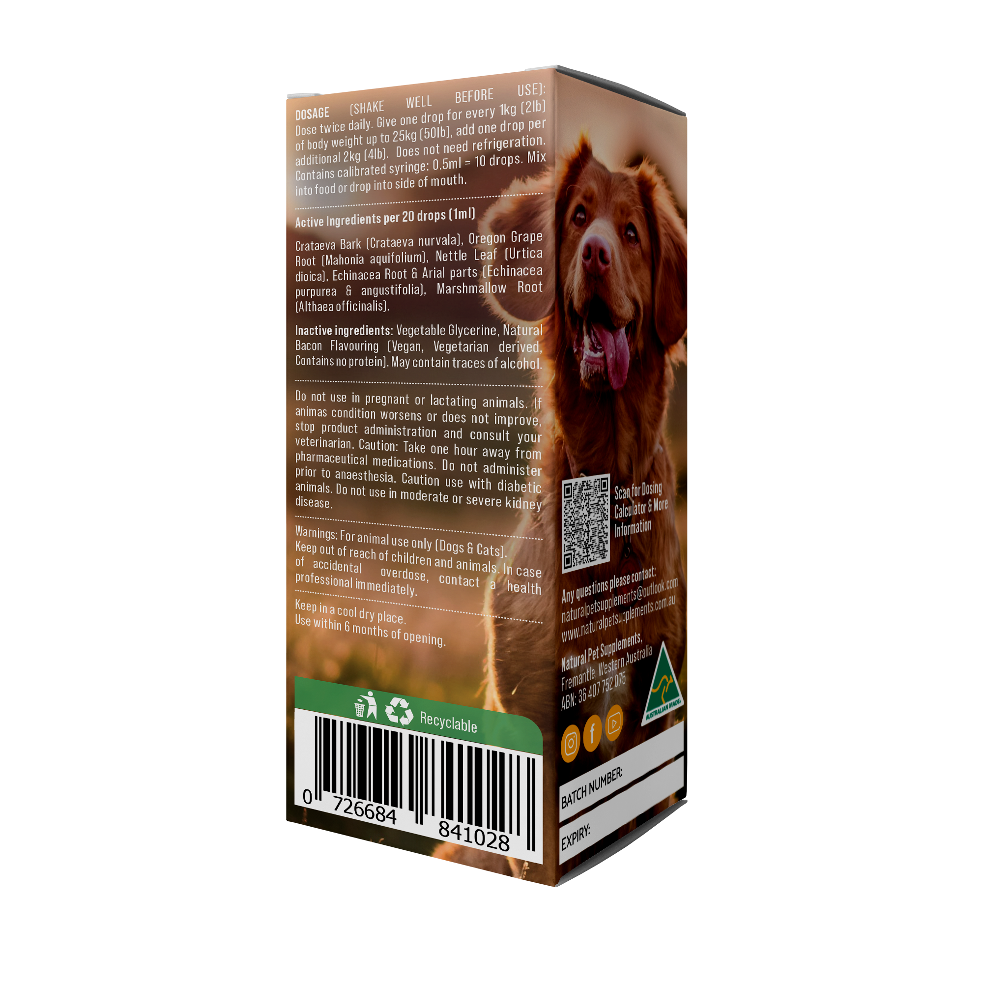 Urinary Support Herbal Tincture For Dogs and Cats 100ml-Natural Pet Supplements Australia