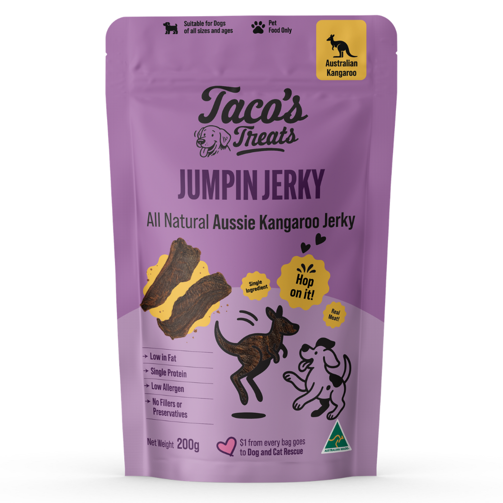 Taco's Treats - Aussie Jumpin Jerky - All Natural Kangaroo Jerky 200g