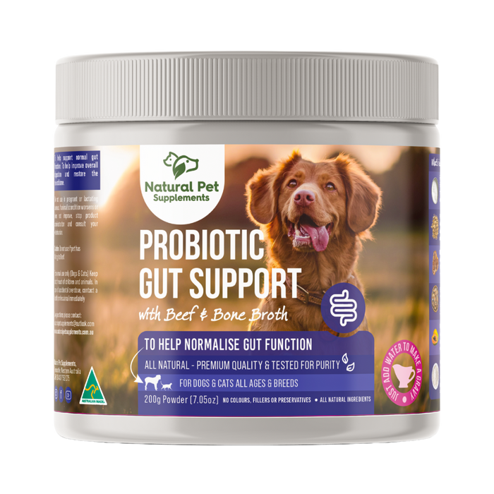 Probiotic Gut Support powder for digestive wellbeing in dogs and cats